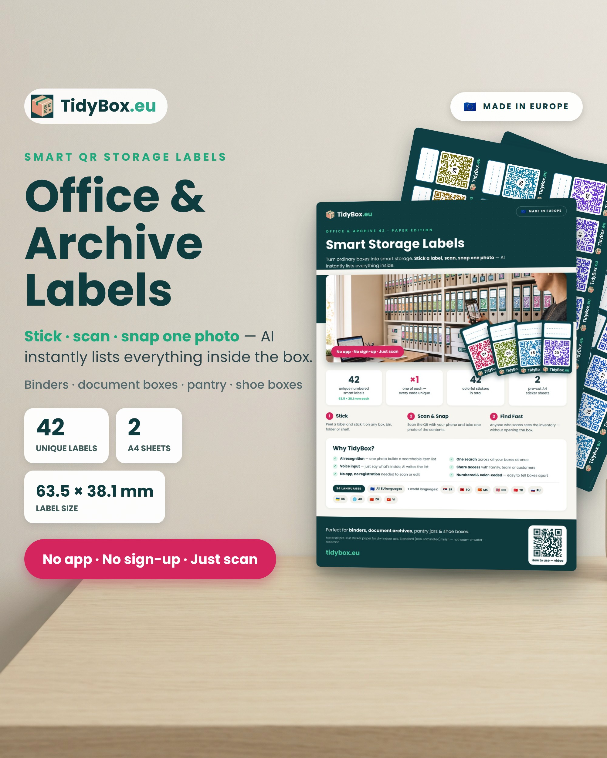 Smart QR Code Labels – AI Photo Inventory for Binders, Document Archive, Pantry & Shoe Boxes — Photo 2