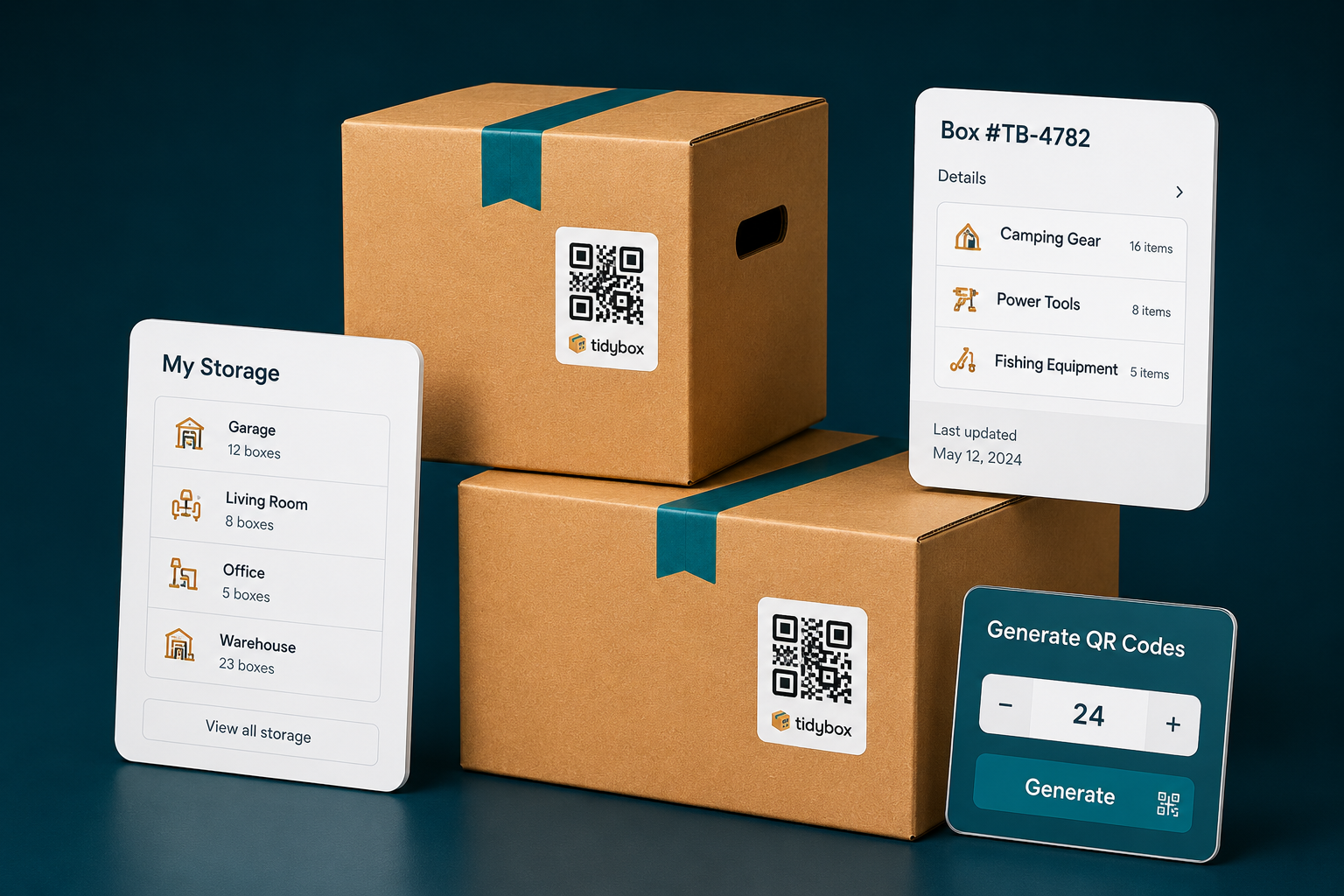 TidyBox smart label mockup